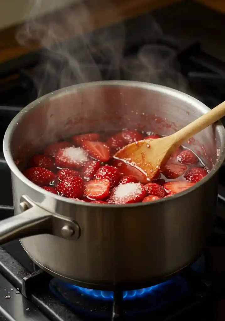 How to Make Strawberry Lemonade Syrup Cooking Strawberries