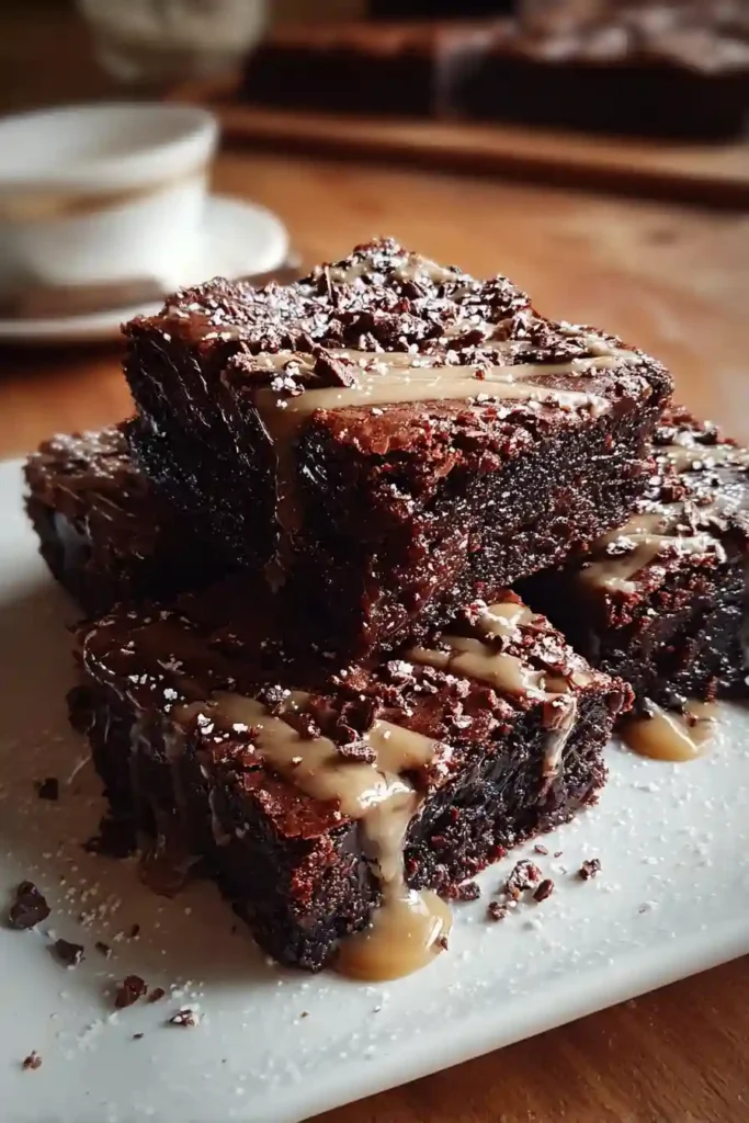 Cottage cheese brownies cooling in baking pan after baking, showing set texture with slightly soft center