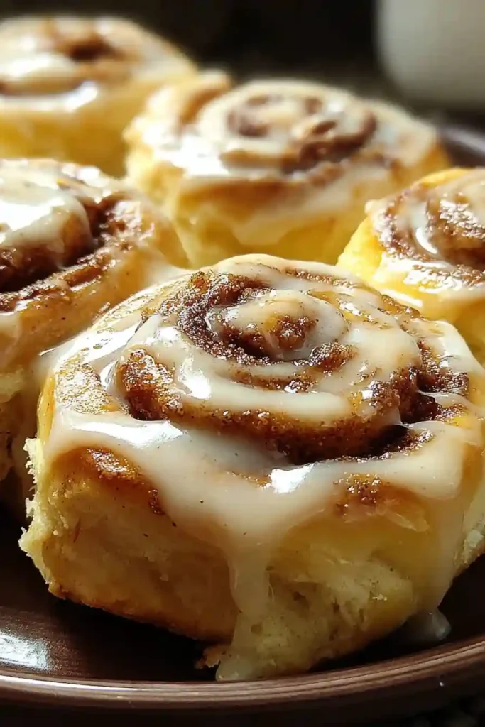 Drizzling white protein glaze over warm cottage cheese cinnamon rolls