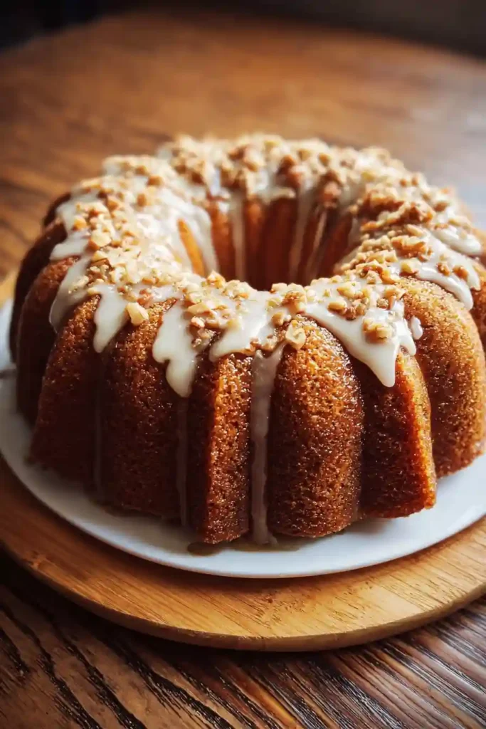 Smooth white cream cheese glaze being mixed in bowl with whisk, showing proper consistency for sugar free carrot bundt cake