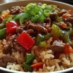 Easy Beef and Pepper Rice Bowl Recipe