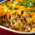 Best Cheesy Hamburger Rice Casserole easy