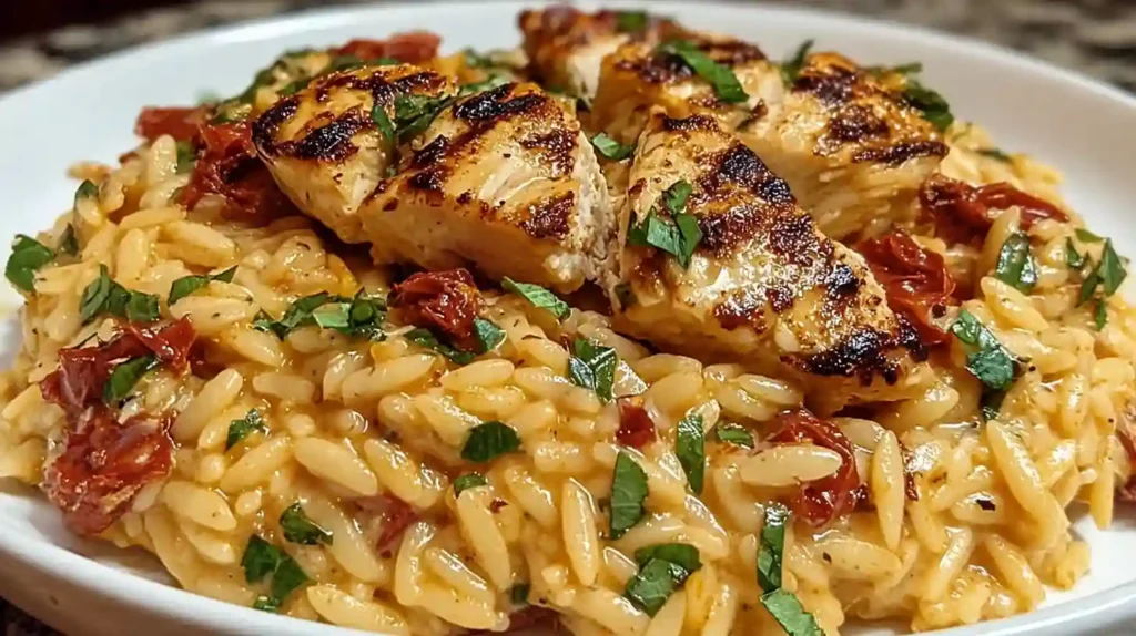 Easy Sun Dried Tomato Chicken Orzo Recipe