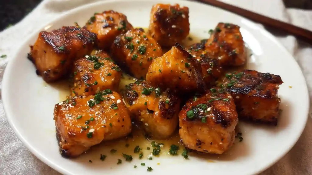 Air Fryer Honey Garlic Salmon Bites Recipe