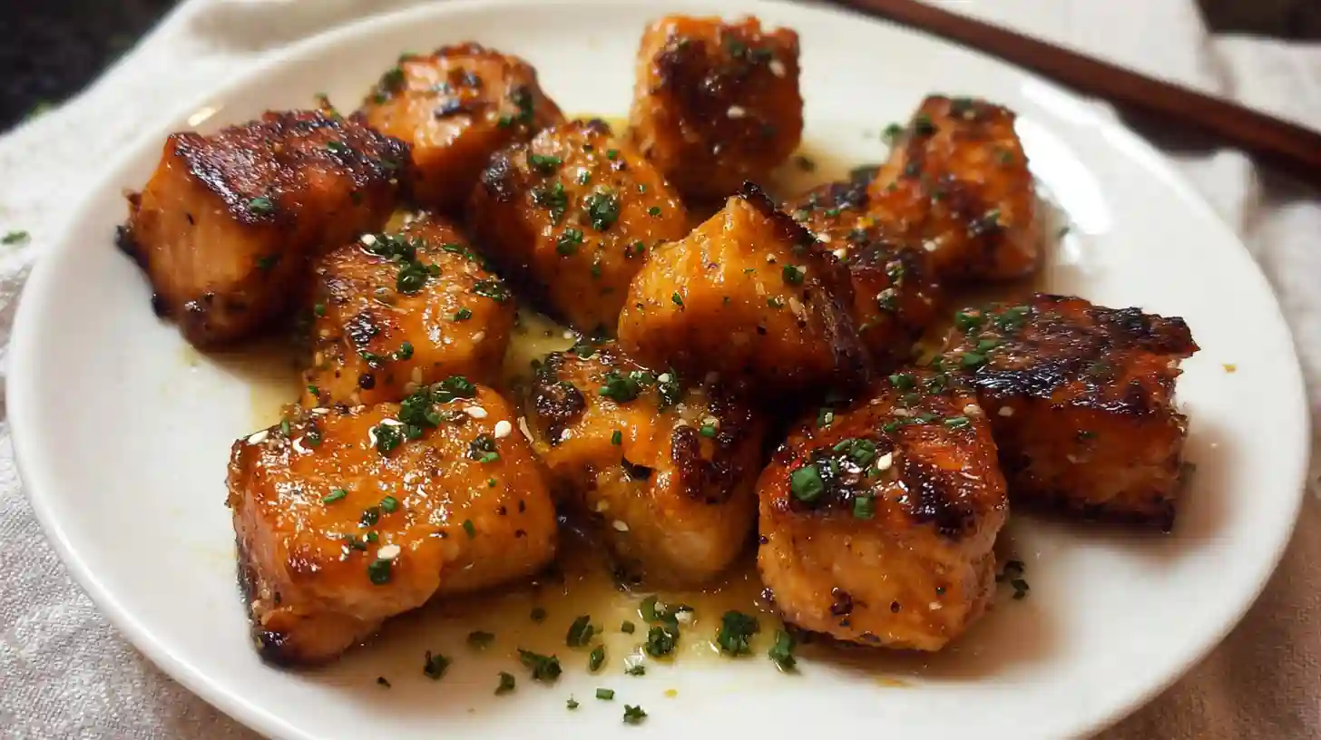 Air Fryer Honey Garlic Salmon Bites Recipe