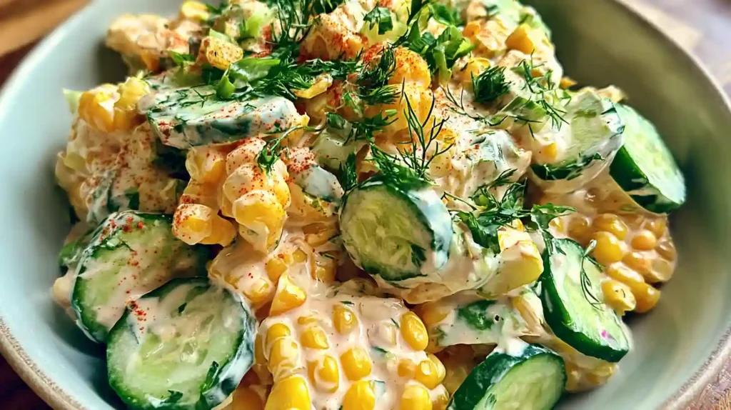 Street Corn Creamy Cucumber Salad Recipe