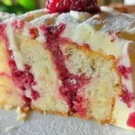 Almond Raspberry Swirl Cake