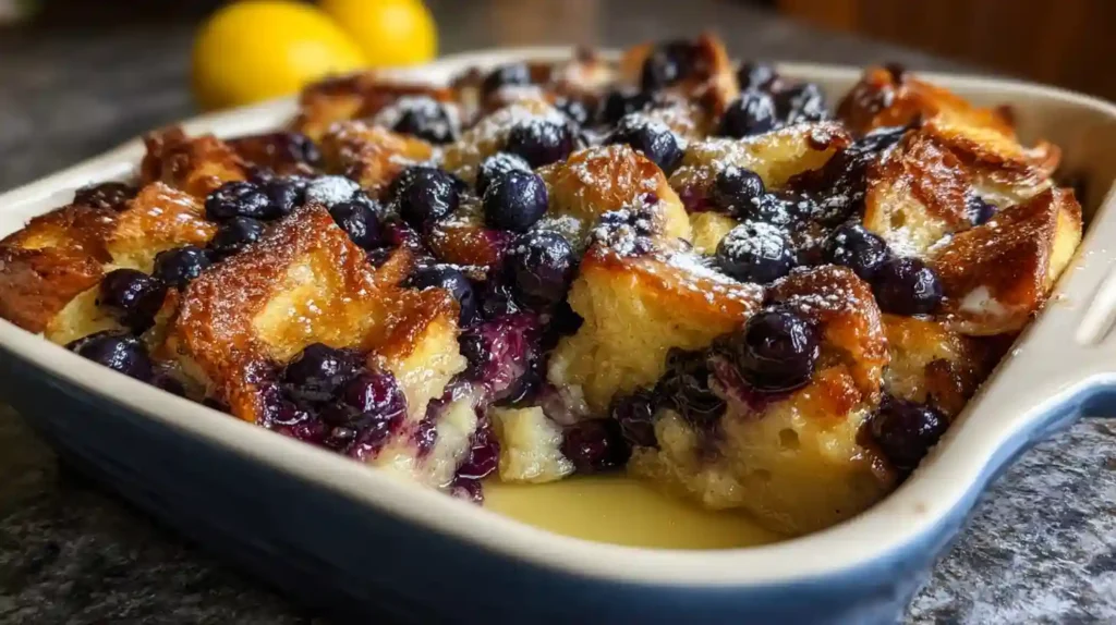 Blueberry Lemon French Toast Casserole Overnight Recipe