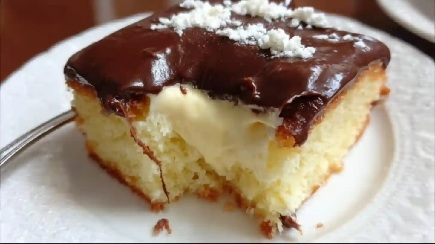 Boston Cream Poke Cake