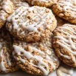 Brown Butter Iced Oatmeal Cookies