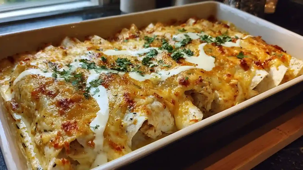 Chicken Enchiladas with Dreamy White Sauce