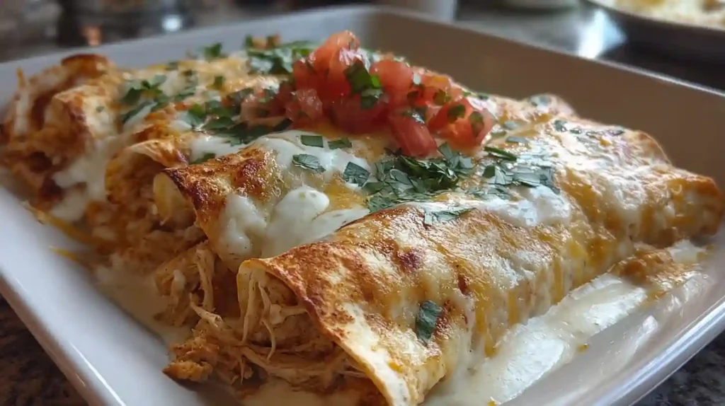 Chicken Enchiladas with Dreamy White Sauce