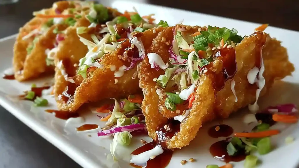 Crispy Chicken Wonton Tacos