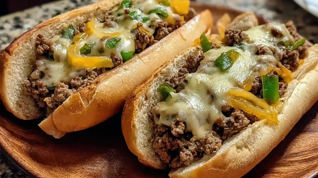 Ground Beef Philly Cheesesteaks