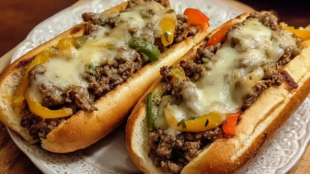 Ground Beef Philly Cheesesteaks
