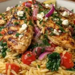 High Protein Mediterranean Chicken Orzo