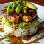 Honey Lime Chicken & Avocado Rice Stack