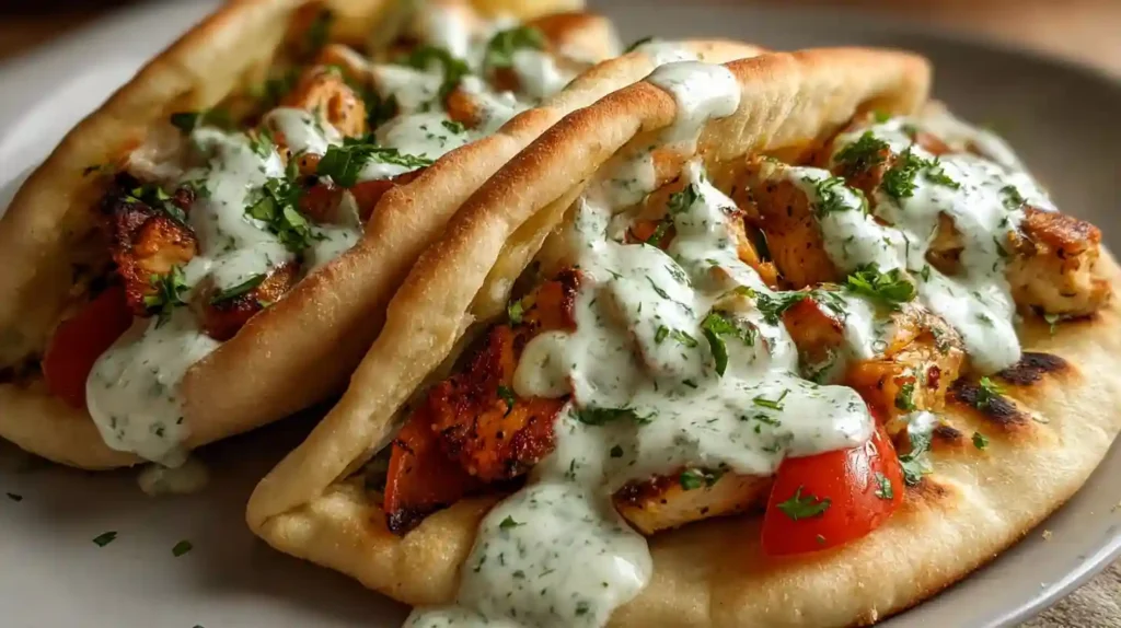 Sheet Pan Chicken Pitas with Herby Ranch Recipe