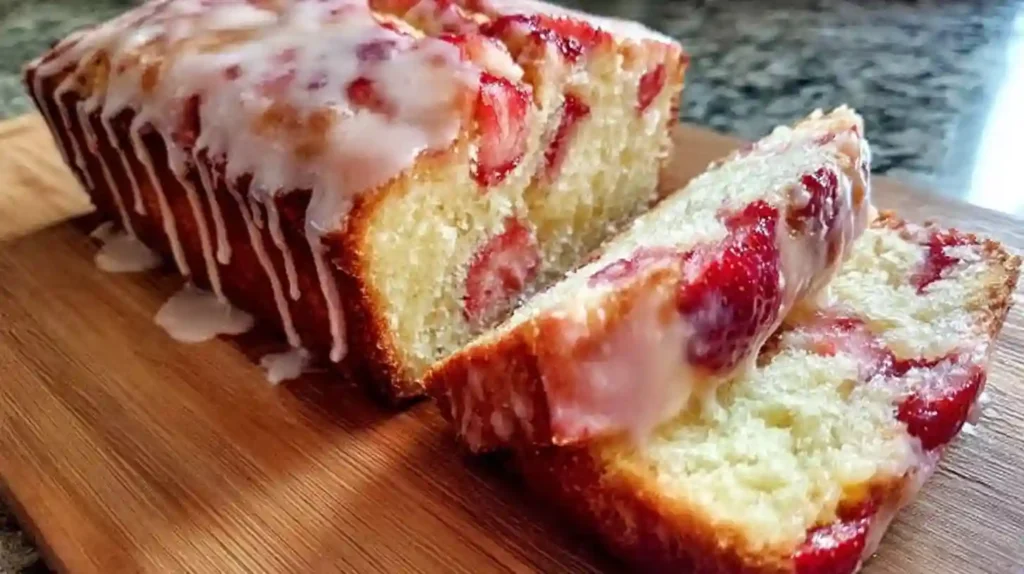 Strawberry Glazed Pound Cake Loaf