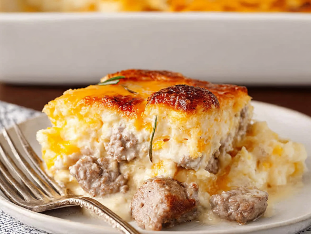 Biscuits and Gravy Breakfast Casserole