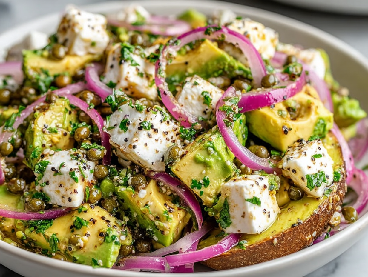 Chickpea Feta Avocado Salad