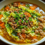 Cozy One-Pot Egg Roll Soup with Green Onions and Ginger