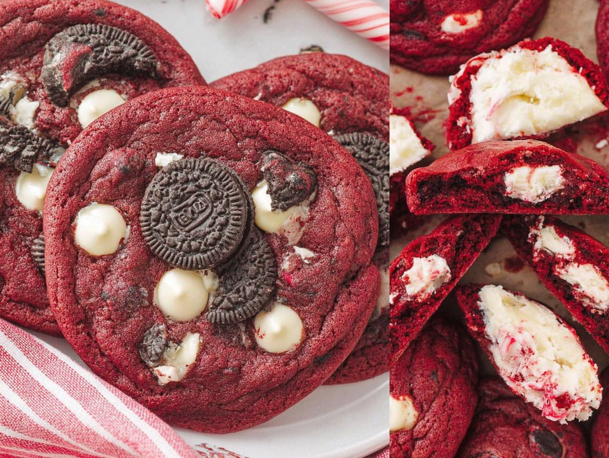 Crushed Oreo Red Velvet Cookies