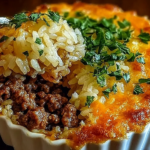 French Onion Ground Beef and Rice Casserole