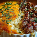 French Onion Ground Beef and Rice Casserole
