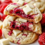 Gooey Raspberry White Chocolate Cookies