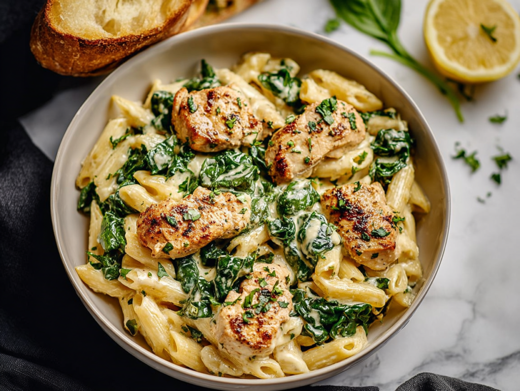 Healthy Garlic Parmesan Chicken Pasta