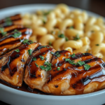 High Protein Honey Garlic Butter Chicken with Mac & Cheese