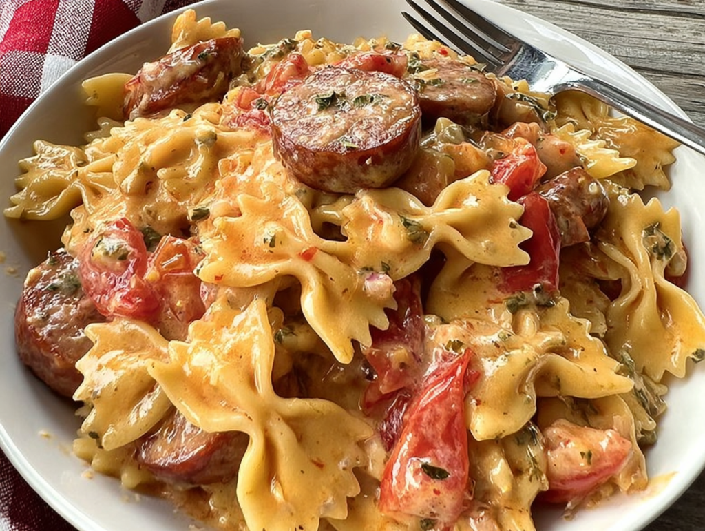One Pot Creamy Cajun Sausage Pasta