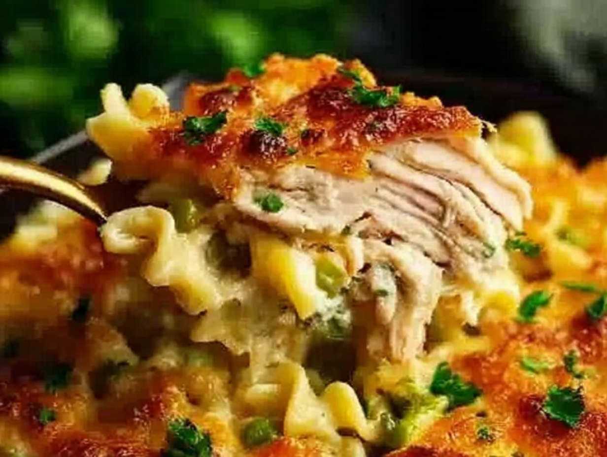 Tasty Pioneer Woman Chicken Noodle Bake is a family favorite dish.