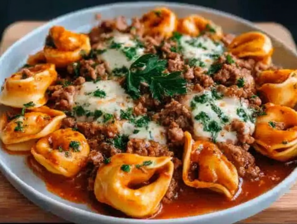 Beefy Tortellini Bake