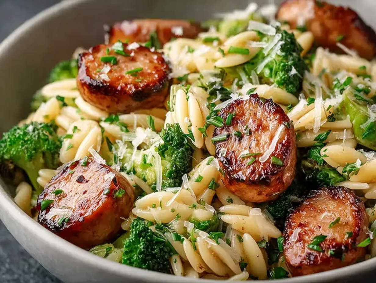 Chicken Sausage and Broccoli Orzo