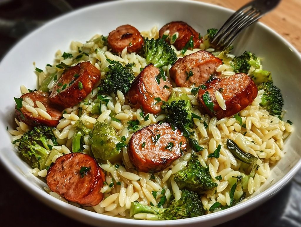 Chicken Sausage and Broccoli Orzo
