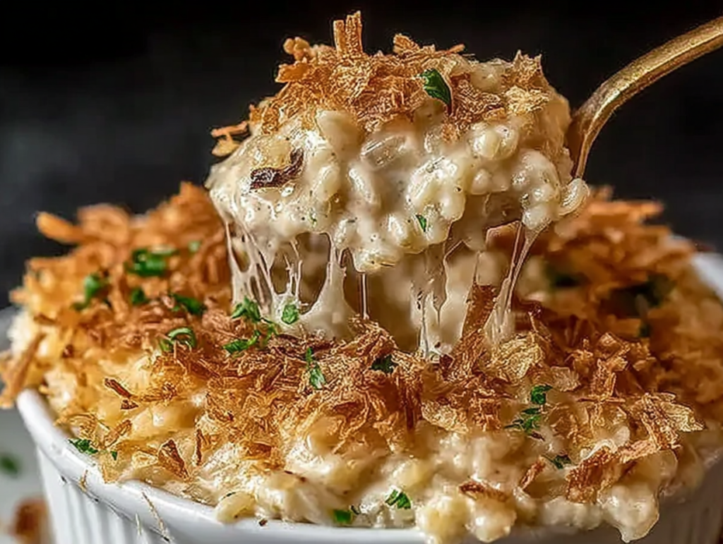 French Onion Chicken Rice Bake