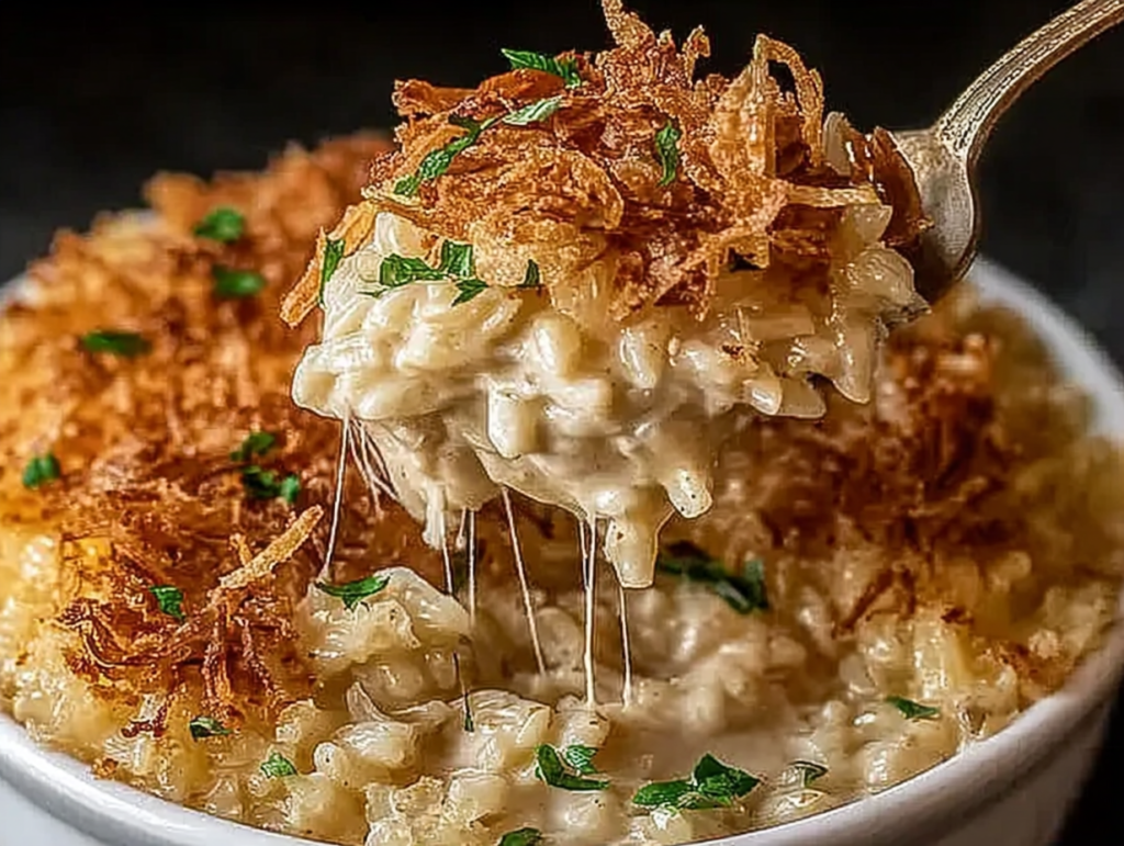 French Onion Chicken Rice Bake