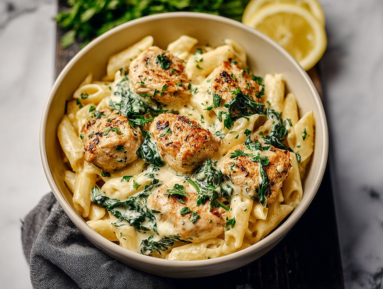 Healthy Garlic Parmesan Chicken Pasta