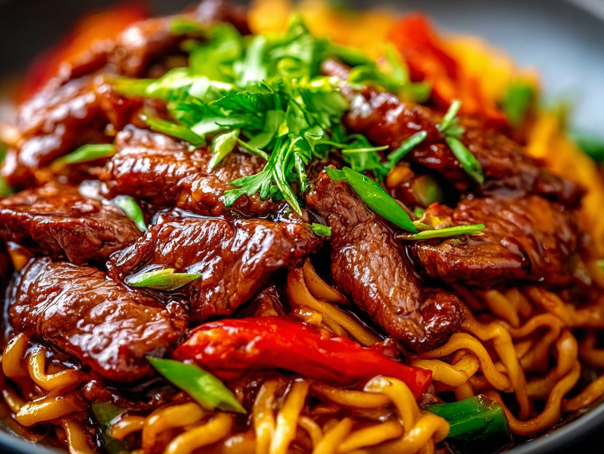 Sticky Beef Noodles