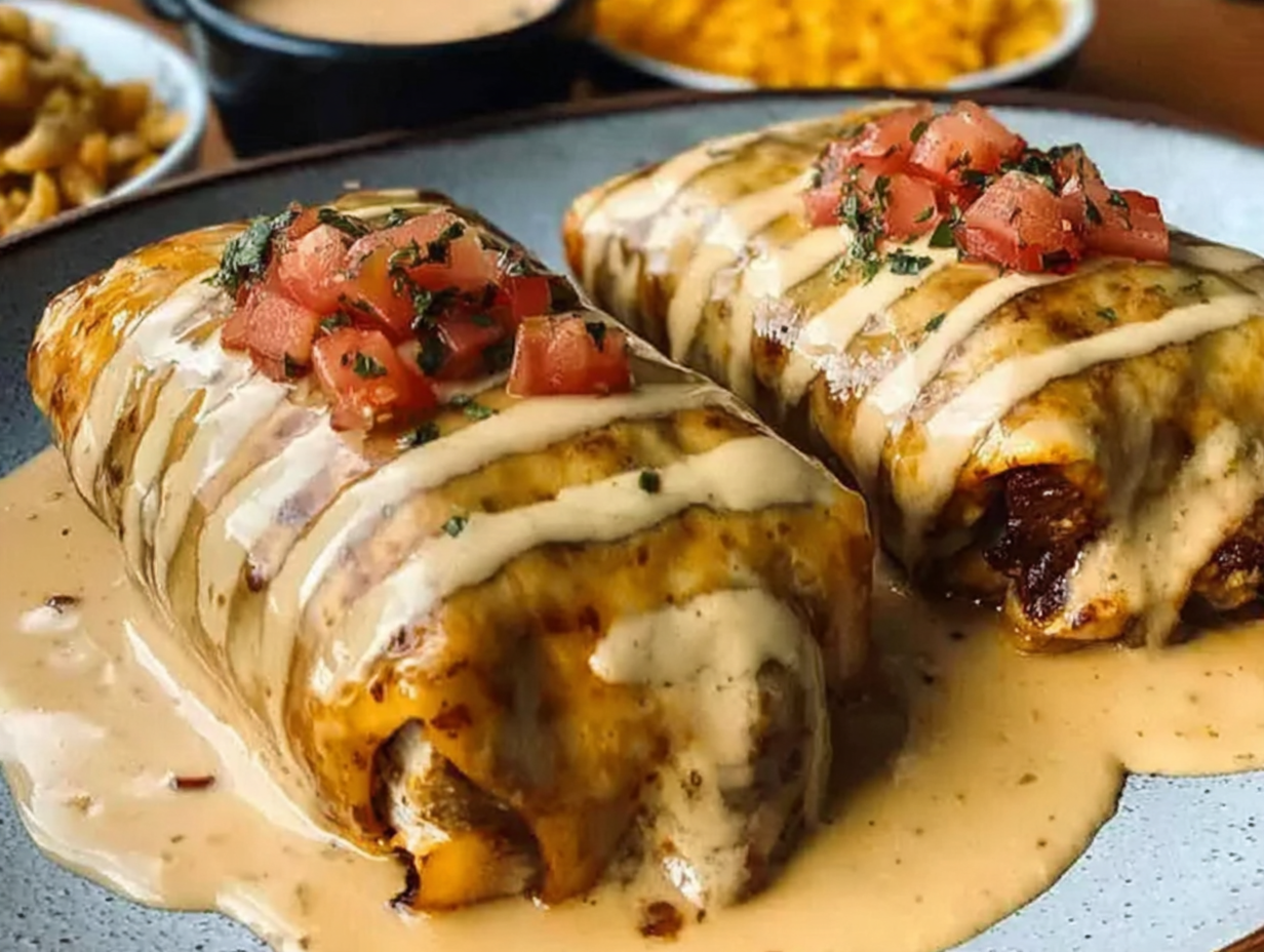 Cheesy Chicken Enchiladas with Creamy Sauce