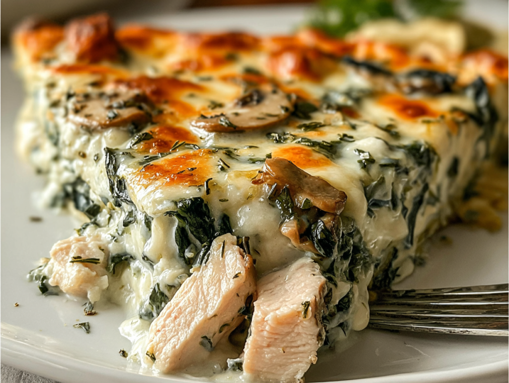 Chicken and Spinach Casserole with Cream Cheese