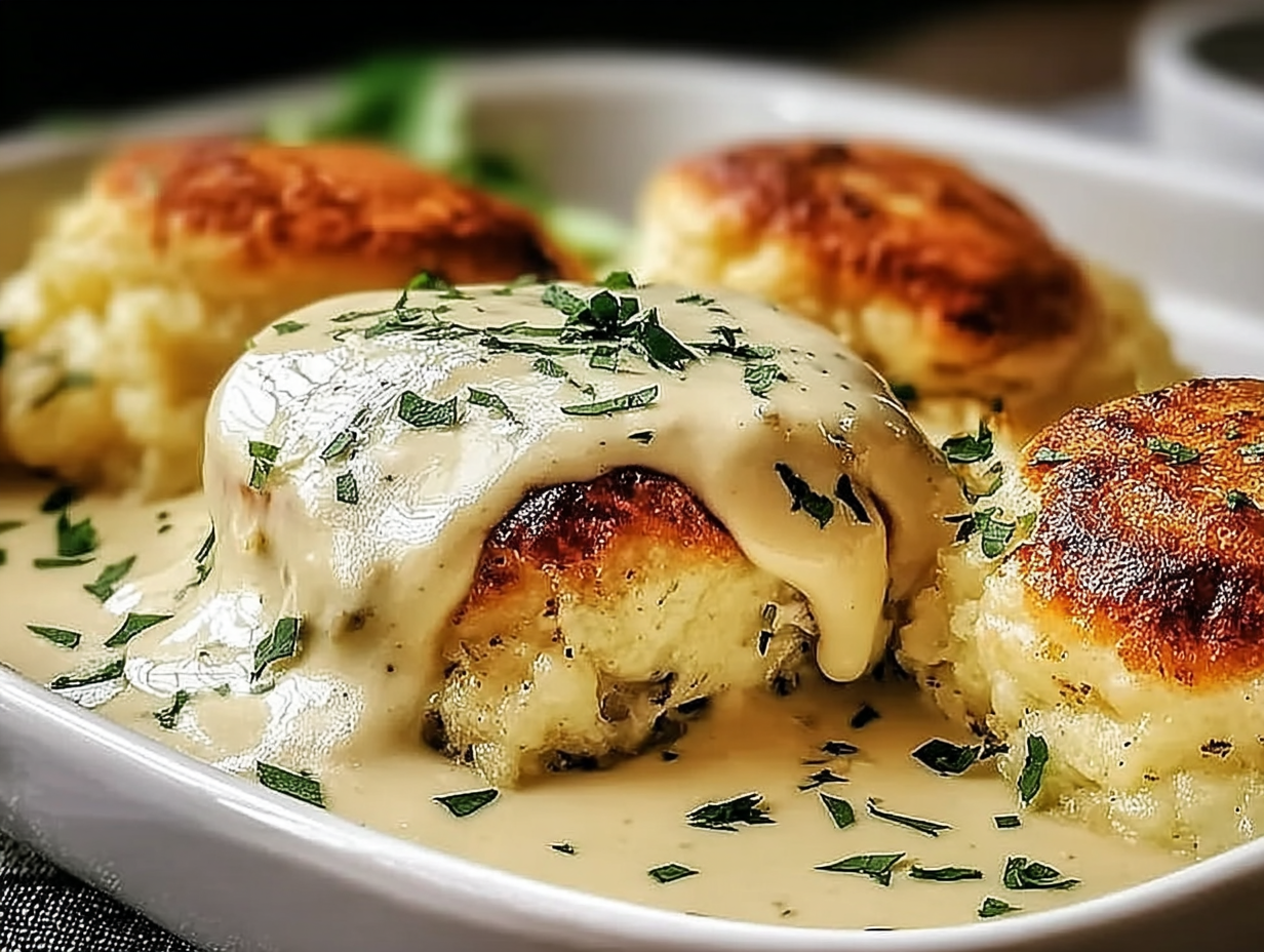 Chicken Pillows with Creamy Parmesan Sauce for Cozy Nights