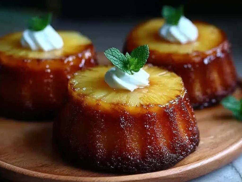 Pineapple Mascarpone Upside-Down Mini Cakes