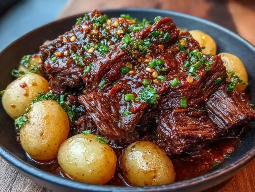 Slow Cooker Garlic Butter Beef with Potatoes