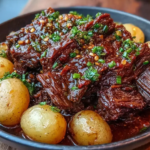 Slow Cooker Garlic Butter Beef with Potatoes