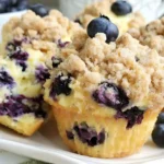 Blueberry Cream Cheese Muffins with Streusel Crumb Topping That Taste Like Bakery Perfection