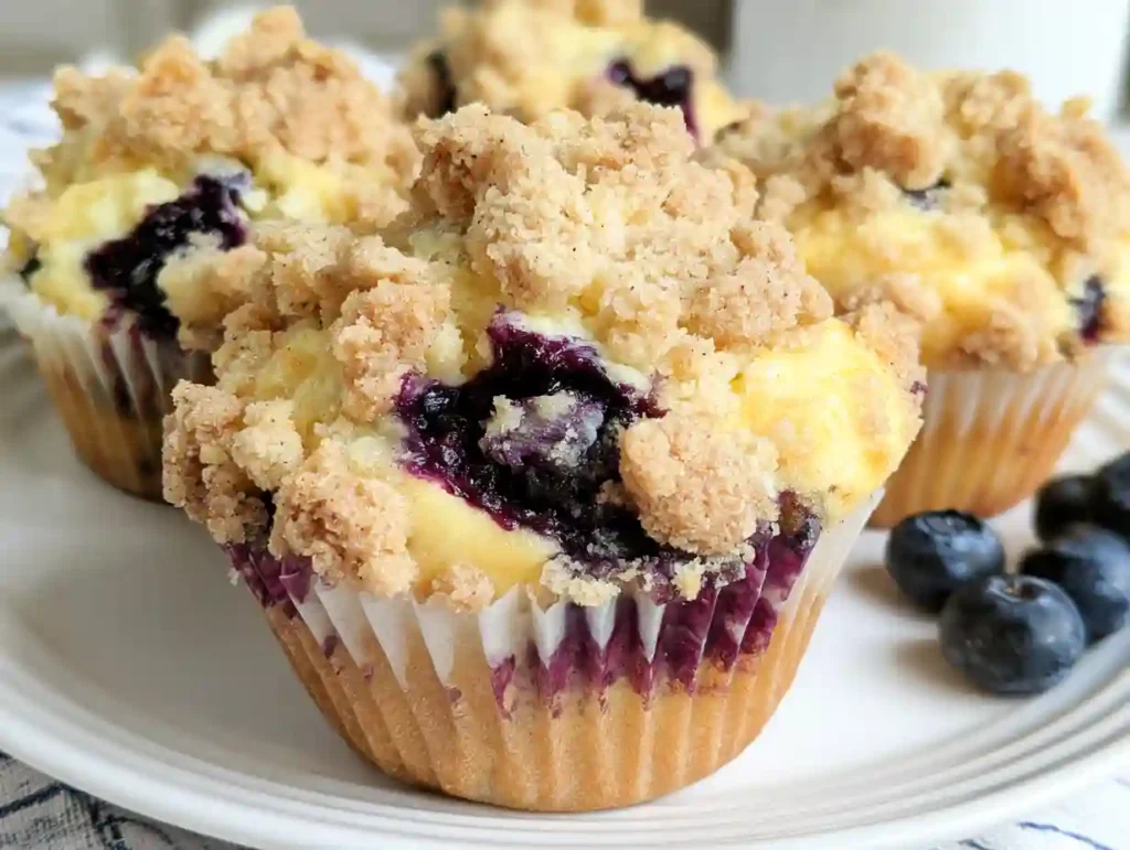 Blueberry Cream Cheese Muffins with Streusel Crumb Topping That Taste Like Bakery Perfection