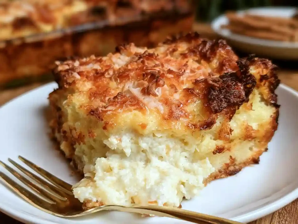 Coconut Cheesecake Bread Pudding